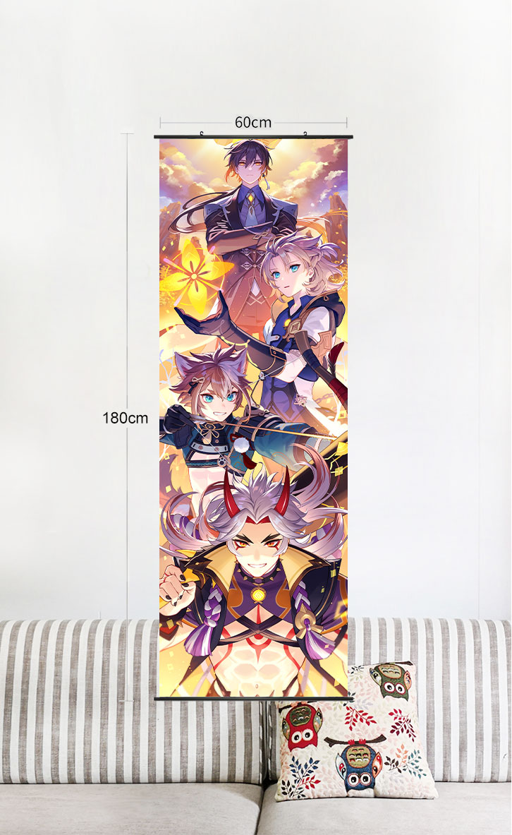 Genshin Impact Large Wall Scrolls Anime Wall Scrolls