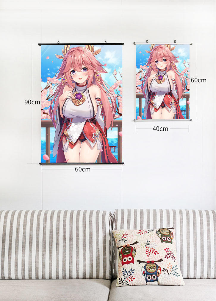 Yae Miko Wall Scrolls Genshin Impact Anime Wall Scrolls